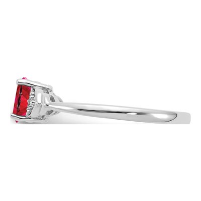 14K White Gold Ruby & Diamond Oval Ring – view 4