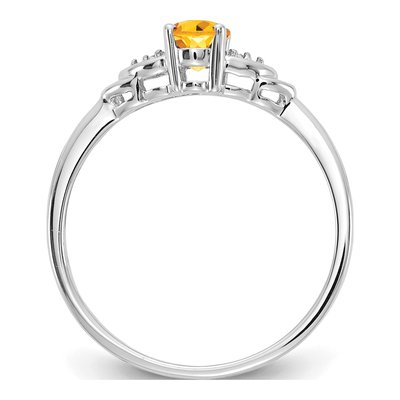 14K White Gold Citrine & Diamond Oval Ring – view 2