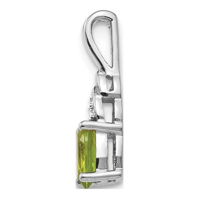 14K White Gold Peridot & Diamond Birthstone Pendant – view 2