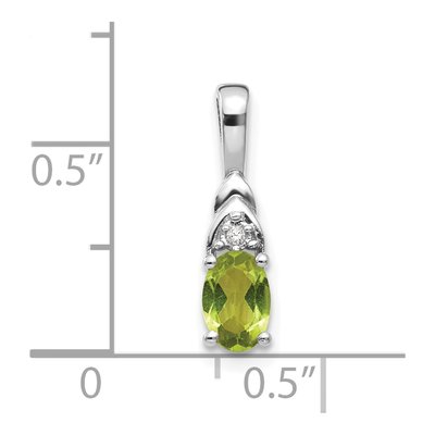 14K White Gold Peridot & Diamond Birthstone Pendant – view 3