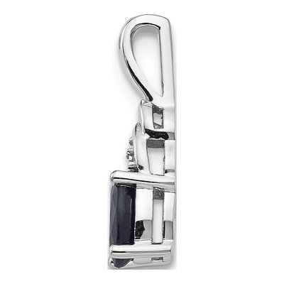 14K White Gold Sapphire & Diamond September Pendant – view 3