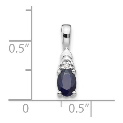 14K White Gold Sapphire & Diamond September Pendant – view 4