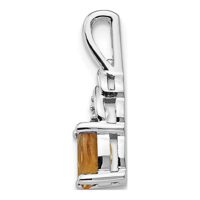 14K White Gold Citrine & Diamond Birthstone Pendant – view 2