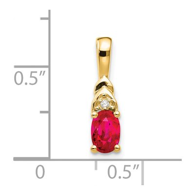 14K Yellow Gold Ruby & Diamond July Pendant – view 4