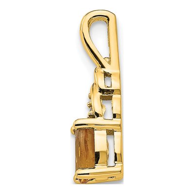 14k Yellow Gold Citrine & Diamond Pendant – view 2