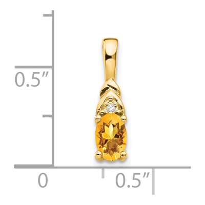 14k Yellow Gold Citrine & Diamond Pendant – view 3