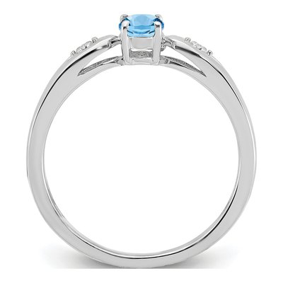 14K White Gold Aquamarine & Diamond Ring – view 2