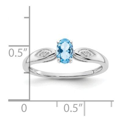 14K White Gold Aquamarine & Diamond Ring – view 3