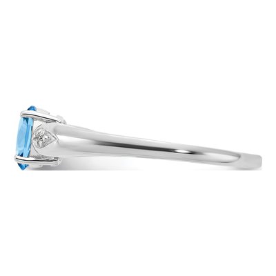 14K White Gold Aquamarine & Diamond Ring – view 4