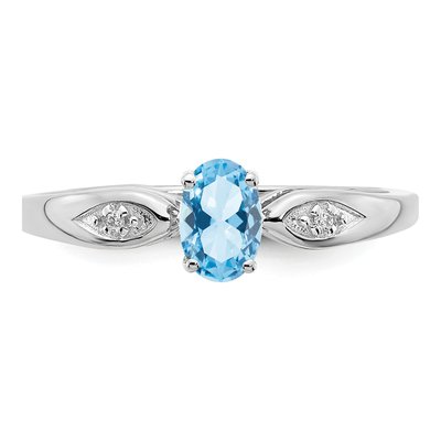 14K White Gold Aquamarine & Diamond Ring – view 5