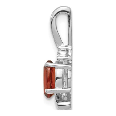 14K White Gold Garnet & Diamond January Pendant – view 3