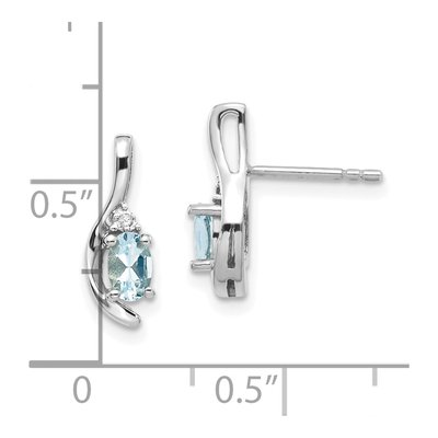 14K White Gold Aquamarine & Diamond Dangle Earrings – view 4