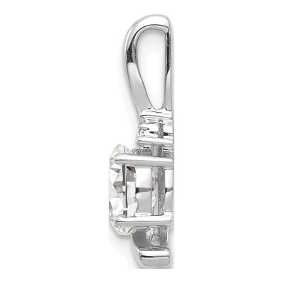 14K White Gold White Topaz & Diamond April Birthstone Pendant – view 2
