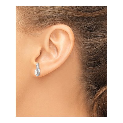 14K White Gold Opal & Diamond Oval Dangle Earrings – view 4
