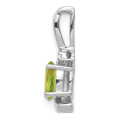 14K White Gold Peridot & Diamond August Pendant – view 2