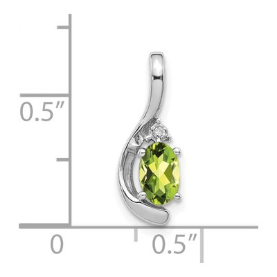 14K White Gold Peridot & Diamond August Pendant – view 3