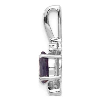 14K White Gold Sapphire & Diamond September Pendant – view 2
