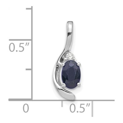 14K White Gold Sapphire & Diamond September Pendant – view 3