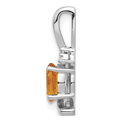 14K White Gold Citrine & Diamond Birthstone Pendant – view 3