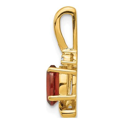 14K Yellow Gold Garnet & Diamond Oval Pendant – view 2