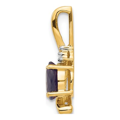 14K Yellow Gold Sapphire & Diamond September Pendant – view 3