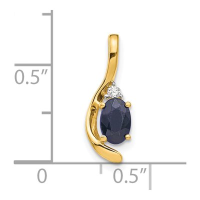 14K Yellow Gold Sapphire & Diamond September Pendant – view 4