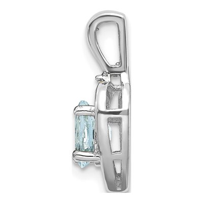 14K White Gold Aquamarine & Diamond Heart Pendant – view 2