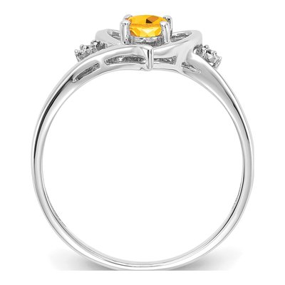 14K White Gold Citrine & Diamond Heart Ring – view 2