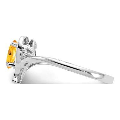 14K White Gold Citrine & Diamond Heart Ring – view 4
