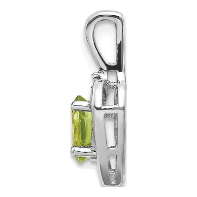 14K White Gold Peridot & Diamond Heart Pendant – view 2