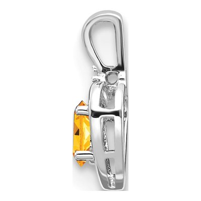 14K White Gold Citrine & Diamond Heart Pendant – view 2