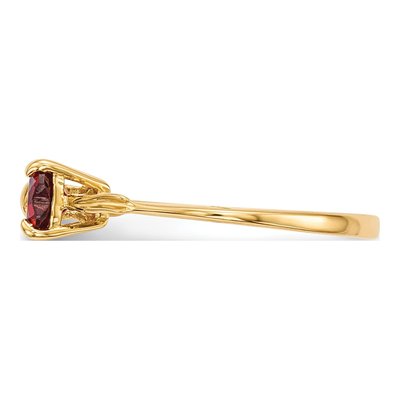 14K Yellow Gold Garnet January Bow Ring – view 3