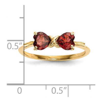 14K Yellow Gold Garnet January Bow Ring – view 5