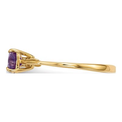 14K Yellow Gold Amethyst Bow Ring – view 3