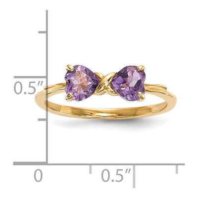 14K Yellow Gold Amethyst Bow Ring – view 5