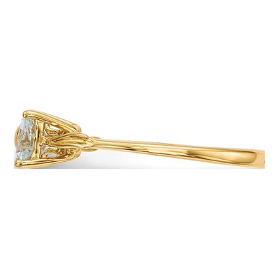 14K Yellow Gold Aquamarine Bow Ring – view 3