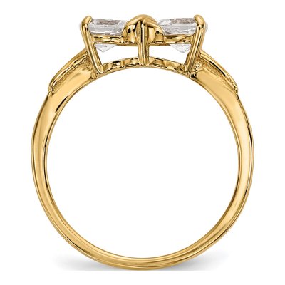 14K Yellow Gold White Topaz Bow Ring – view 2