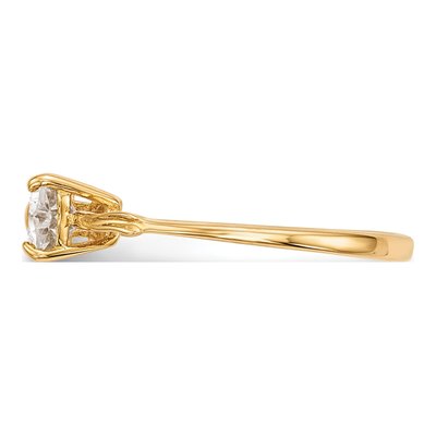 14K Yellow Gold White Topaz Bow Ring – view 3