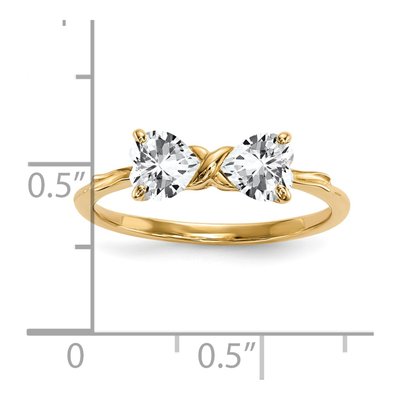 14K Yellow Gold White Topaz Bow Ring – view 5