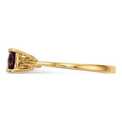 14K Yellow Gold Rhodolite Garnet Bow Ring – view 3
