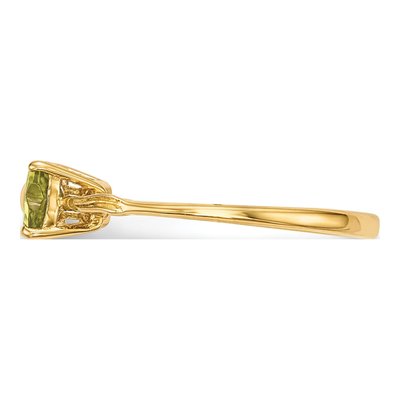 14K Yellow Gold Peridot August Bow Ring – view 3