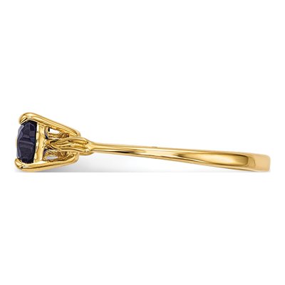 14K Yellow Gold Lab-Created Sapphire Bow Ring – view 3