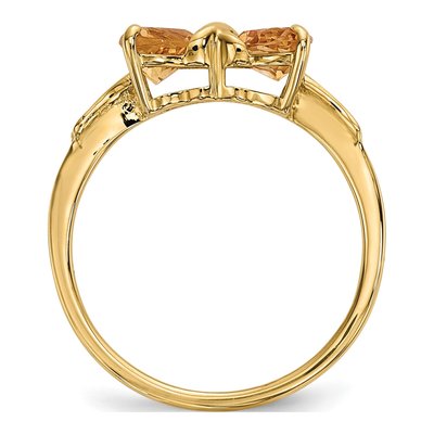14K Yellow Gold Citrine Bow Ring – view 2
