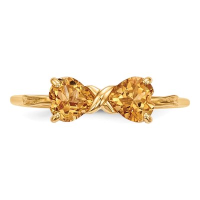 14K Yellow Gold Citrine Bow Ring – view 4