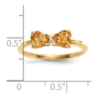 14K Yellow Gold Citrine Bow Ring – view 5