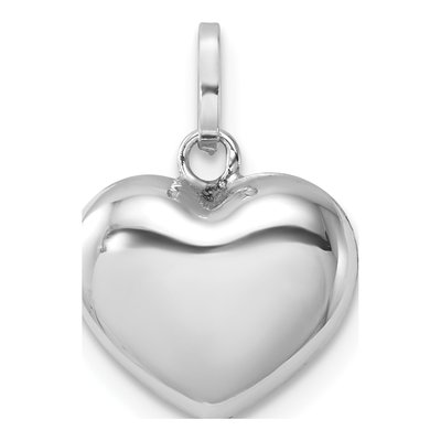 14K White Gold Puffed Heart Pendant – view 4
