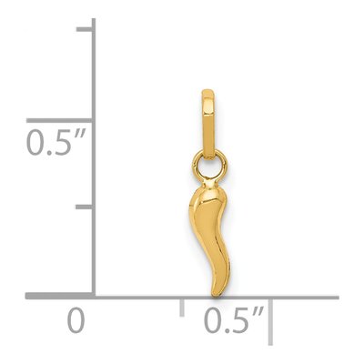 14K Yellow Gold 3-D Horn Charm – view 4