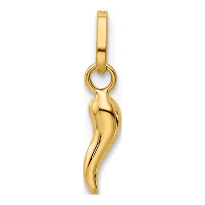 14K Yellow Gold 3-D Horn Charm – view 5