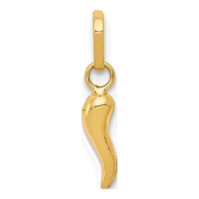 14K Yellow Gold 3-D Horn Charm