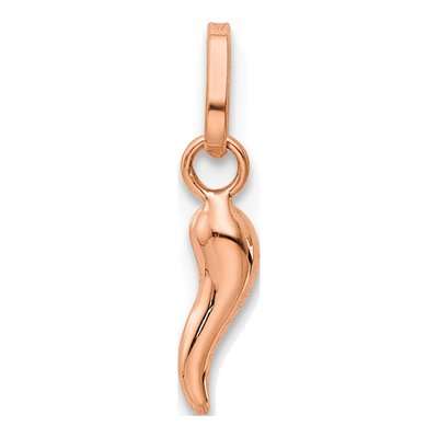 14K Rose Gold 3D Horn Pendant – view 3